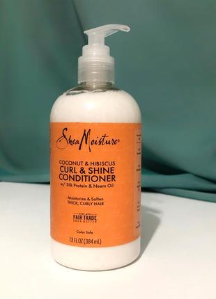 Sheamoisture кондиціонер для завивки та блиску , кокос і гібіскус