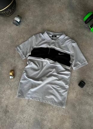 Футболка найк серая / брендовая поло футболка nike / качественные футболки для мужчин 20234 фото