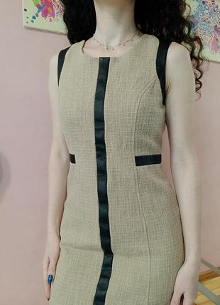 Платье женское с кожаными вставками next2 фото