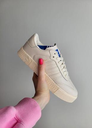 Adidas samba жіночі стильні кросівочки кеди бежеві літні на літо весну женские кроссовки кеды адидас беж крем летние3 фото