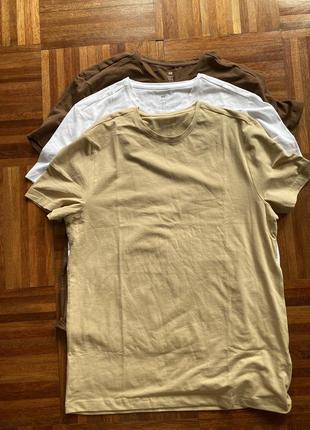 Футболка бавовняна чоловіча нова (3) базова h&m slim fit m швеція 🇸🇪
