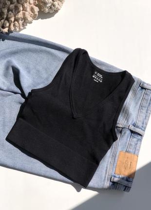 Базовая майка топ в рубчик | кроп-топ под любой образ