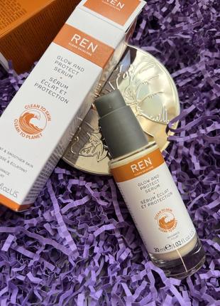 Сыворотка для лица ren clean skincare radiance glow and protect serum4 фото