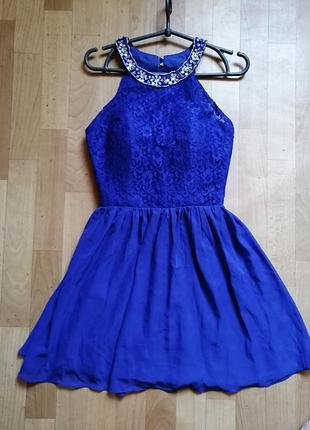 🔥🔥🔥синее нарядное платье, р. м
