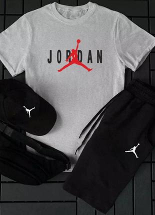 Шорты + футболка! базовый, спортивный костюм, летний комплект jordan