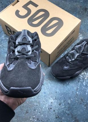 Женские чёрные демисезонные кроссовки адидас adidas yeezy boost 500 utility black. изи2 фото