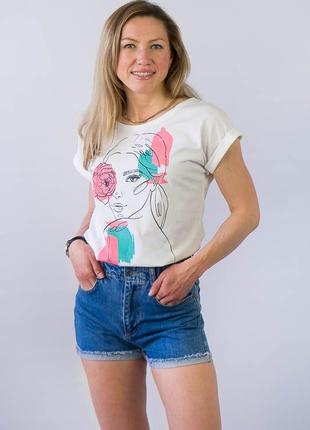 Стильная футболка женская, красивая футболка с лицом, женская футболка с лицем2 фото