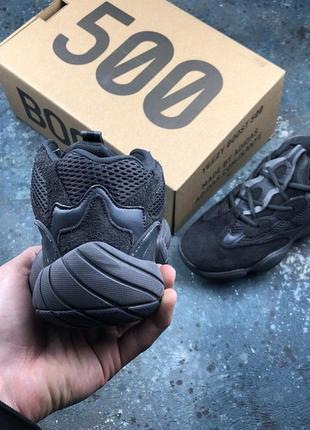 Женские чёрные демисезонные кроссовки адидас adidas yeezy boost 500 utility black. изи6 фото