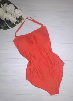 Яркий оранжевый слитный брендовый купальник р.182 фото