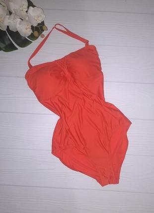 Яркий оранжевый слитный брендовый купальник р.181 фото