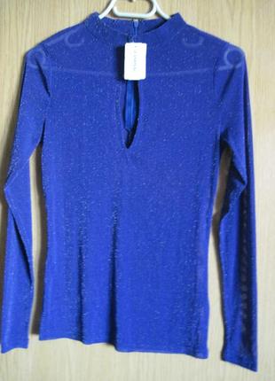 .новая суперстрейч. блузка сетка с люрексом "le chateau" р.m