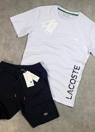 Шорты + футболка! базовый, спортивный костюм, летний комплект lacoste люкс