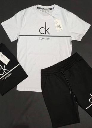 Шорты + футболка! базовый, спортивный костюм, летний комплект calvin klein ck люкс