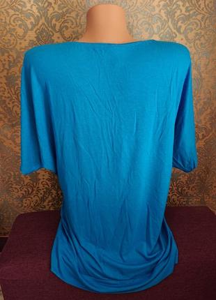 Красивая женская трикотажная футболка с бабочкой большой размер батал 50 /52 блузка блуза8 фото