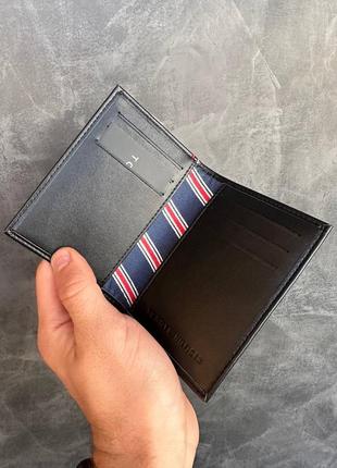 Подарочный набор tommy hilfiger мужской кошелек + картхолдер + брелок черный портмоне8 фото