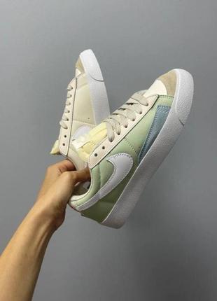 Nike blazer low beige green8 фото