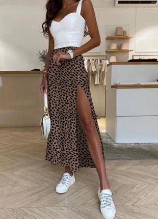 Женская летняя удобная повседневная модная классная классная классическая деловая трендовая юбка-миди качественная1 фото