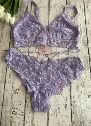 Savage by rihanna комплект набір труси ліфчик мереживний кружевной набор лифчик трусы