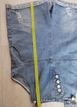 Комбинезон-шорты джинсовые3 фото