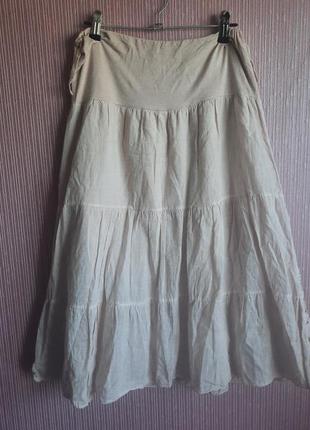 Дизайнерская итальянская стильная юбка в бельевом стиле этано бохо с кружевом6 фото
