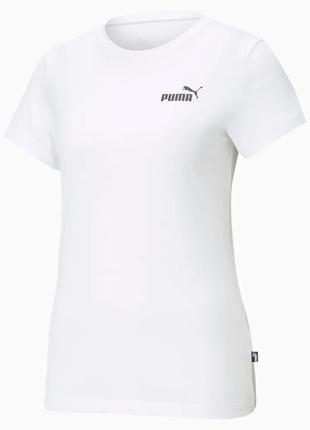 Оригінальна біла футболка puma ess small logo tee / 586776024 фото