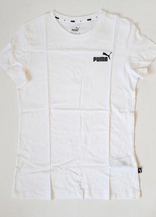 Оригінальна біла футболка puma ess small logo tee / 586776022 фото