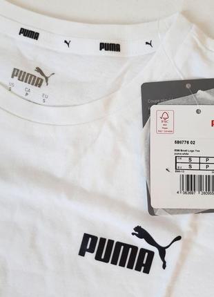 Оригінальна біла футболка puma ess small logo tee / 586776023 фото