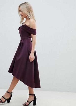 Вечірнє плаття міді з неопрену asos disign1 фото