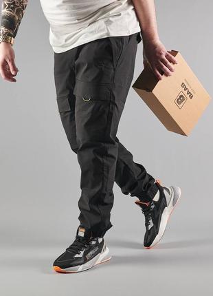 Мужские кроссовки baas run 9000l black white orange, стильная мужская обувь9 фото
