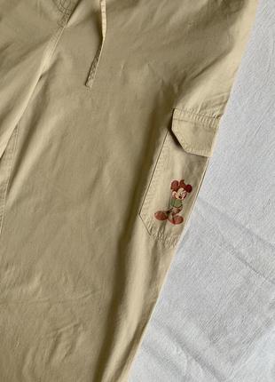 Песочные укороченные брюки-капри (карго) из хлопка2 фото