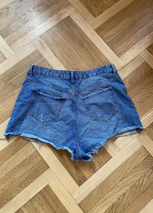 Батал великий розмір стильні джинсові шорти шортики рвані сині6 фото