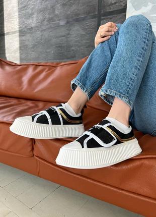 Platform sneakers жіночі стильні літні масивні кеди під бренд шанель висока платформа женские черные массивные кеды высокая подошва весна лето