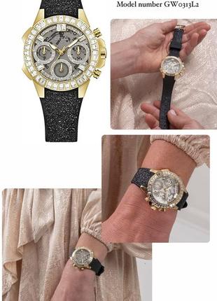 Guess 36mm stainless steel watch with baguette  годинник жіночий