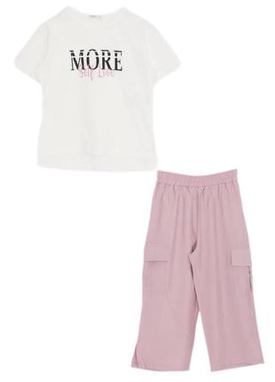 Легкий костюм для девочки футболка + штаны арт.18568