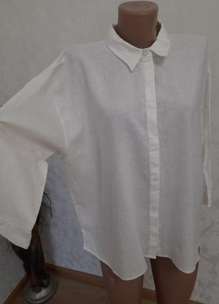 Брендова  рубашка сорочка оверсайз льон віскоза7 фото
