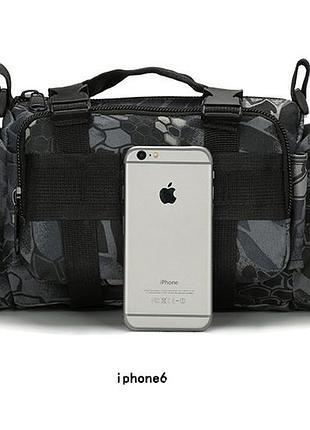 Рюкзак для походов, кемпинга, охоты и рыбалки с подсумками 56 л kryptek black python