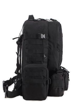 Рюкзак для походов, кемпинга, охоты и рыбалки с подсумками 56 л kryptek black python