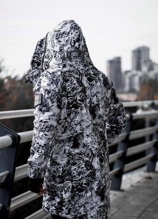 Мужская зимняя куртка "open" белая/черная