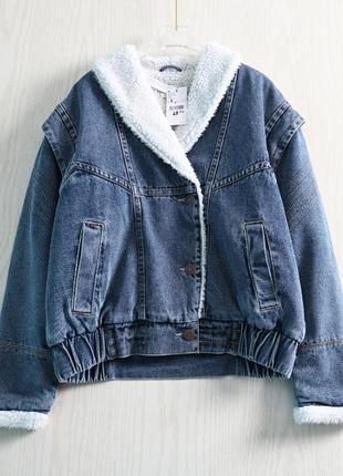 Куртка джинсова жіноча укорочена "denim pimkie" оверсайз (демісезон/єврозима) xs
