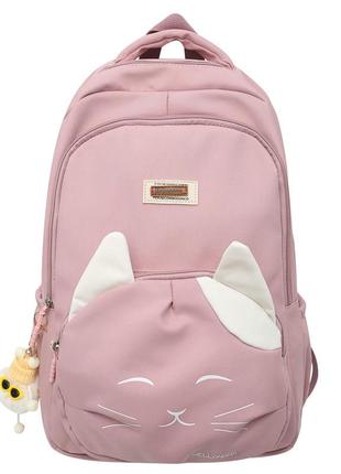 Рюкзак розовый с кошечкой для города и школы / fs-1858,1