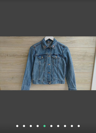 Джинсовый пиджак с вышивкой h&m разм м7 фото