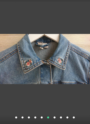 Джинсовый пиджак с вышивкой h&amp;m разм м6 фото