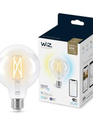 Умная лампочка wiz e27 7w(60w 806lm) g95 2700-6500 филаментная wi-fi (929003018201)