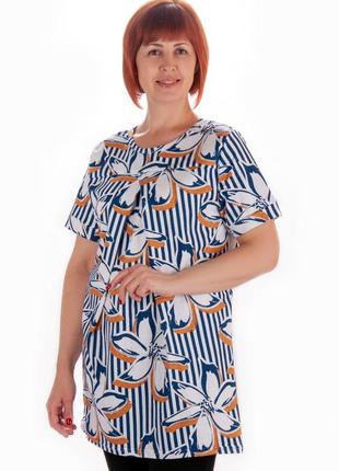 6цветов❗летняя туника блузка женская, удлиненная футболка, красивая летняя туника блузка жеncкая, длинная футболка1 фото
