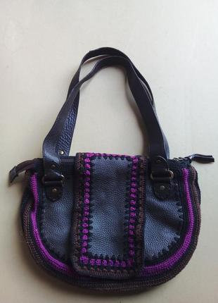 Маленькая кожанная сумочка некст этно стиль