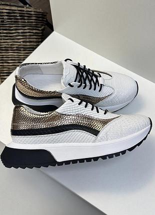 Белые кроссовки питон натуральная кожа 36-41
