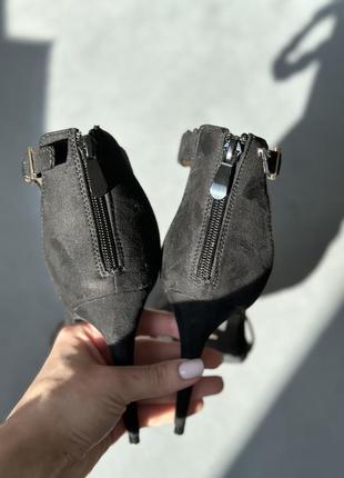 Черные замшевые босоножки, каблуки 10 см4 фото