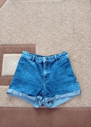 Летние стрейчевые коттоновые джинсовые шорты1 фото