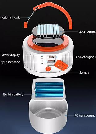Лампа ліхтар світильник з акамулятором 2400ma