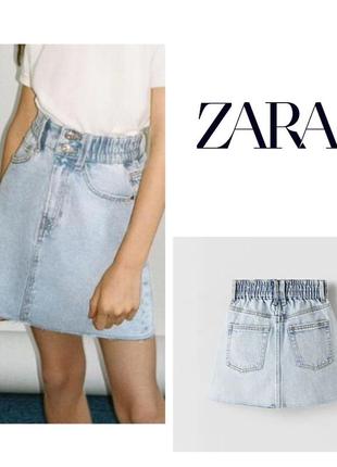 Стильная джинсовая юбка zara на девочку 12-14 лет